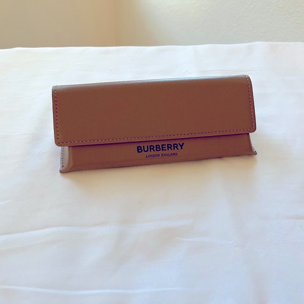 Burberry London Soft Faux Leather Tan Eyeglass Case